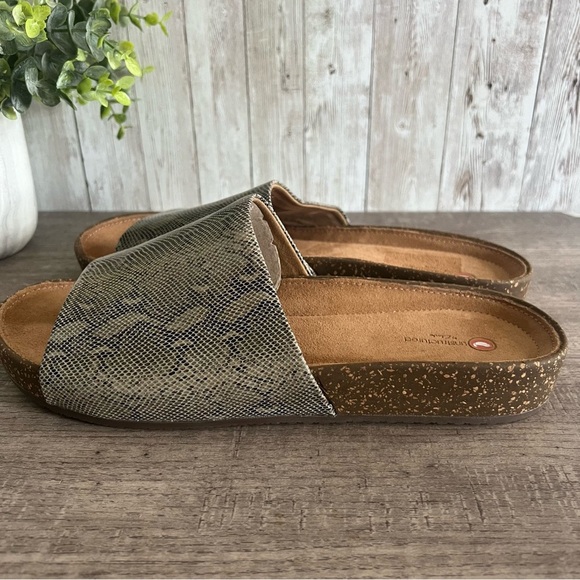 Clarks Unstructured Slide Sandals Snake Print NWOB 8.5 - Picture 4 of 6